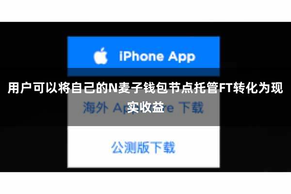 用户可以将自己的N麦子钱包节点托管FT转化为现实收益