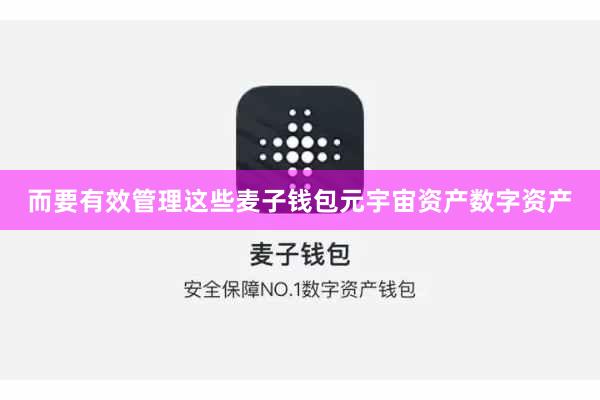 而要有效管理这些麦子钱包元宇宙资产数字资产